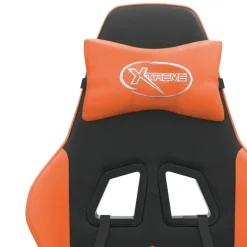 vidaXL Silla gaming cuero sintético Negro y naranja Sale