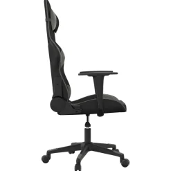 vidaXL Silla gaming cuero sintético Negro y gris Outlet