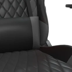vidaXL Silla gaming cuero sintético Negro y gris Outlet