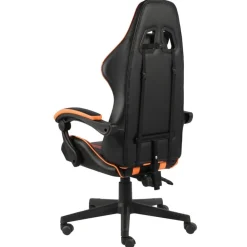 vidaXL Silla gaming de cuero sintético negro y Naranja Clearance