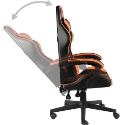 vidaXL Silla gaming de cuero sintético negro y Naranja Clearance