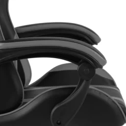 vidaXL Silla gaming de cuero sintético negro y Gris Hot