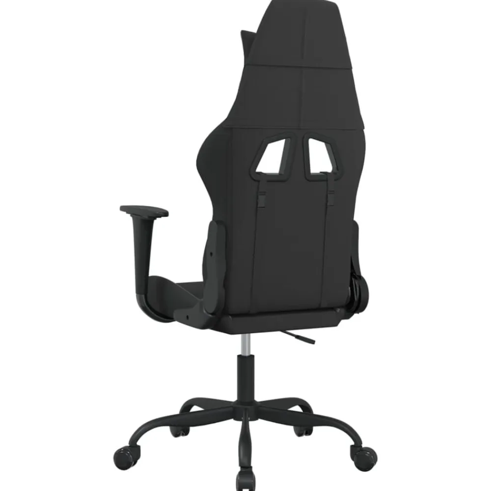 vidaXL Sillas-Silla gaming de masaje tela y negro