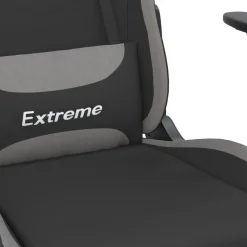vidaXL Sillas-Silla gaming de masaje tela y negro
