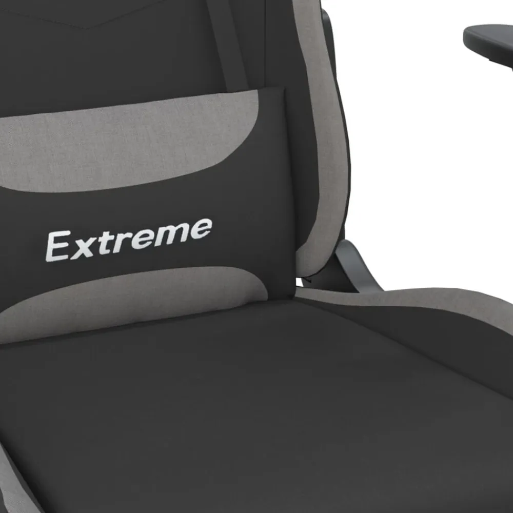 vidaXL Sillas-Silla gaming de masaje tela y negro