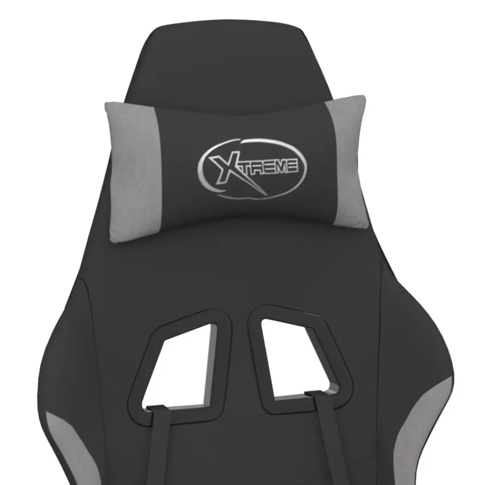 vidaXL Sillas-Silla gaming de masaje tela y negro