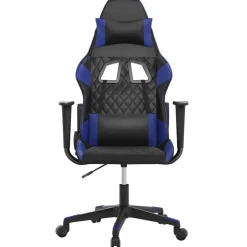 vidaXL Sillas-Silla gaming de masaje cuero sintético