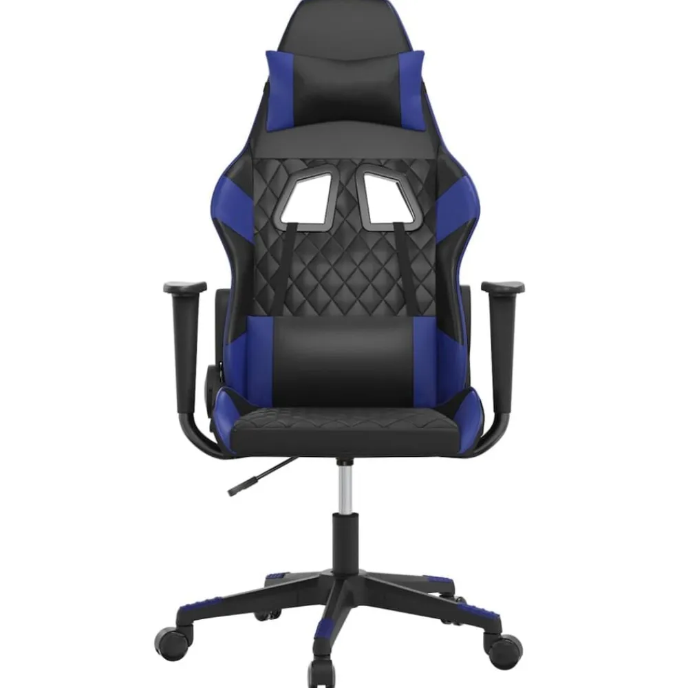 vidaXL Sillas-Silla gaming de masaje cuero sintético