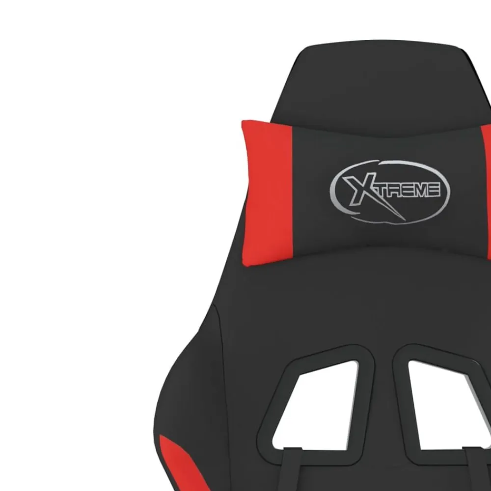 vidaXL Sillas-Silla gaming de masaje con reposapiés tela negro y