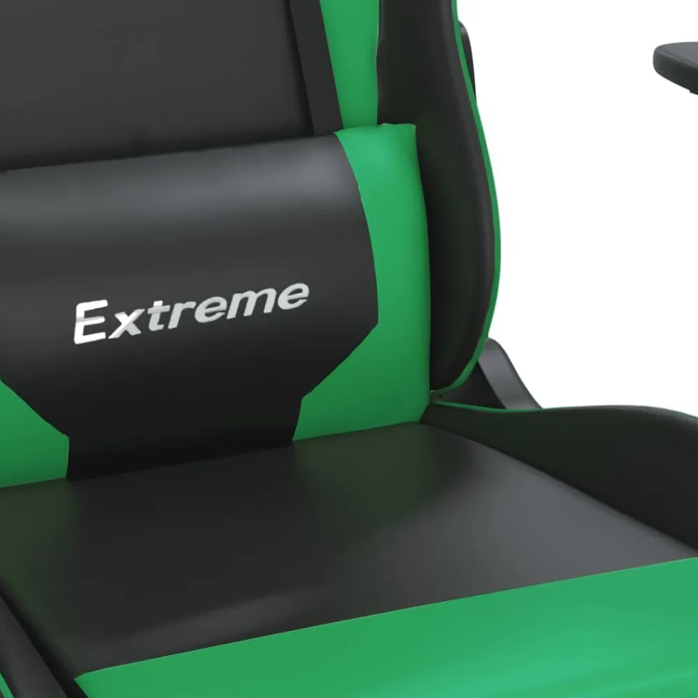 vidaXL Sillas-Silla gaming de masaje cuero sintético
