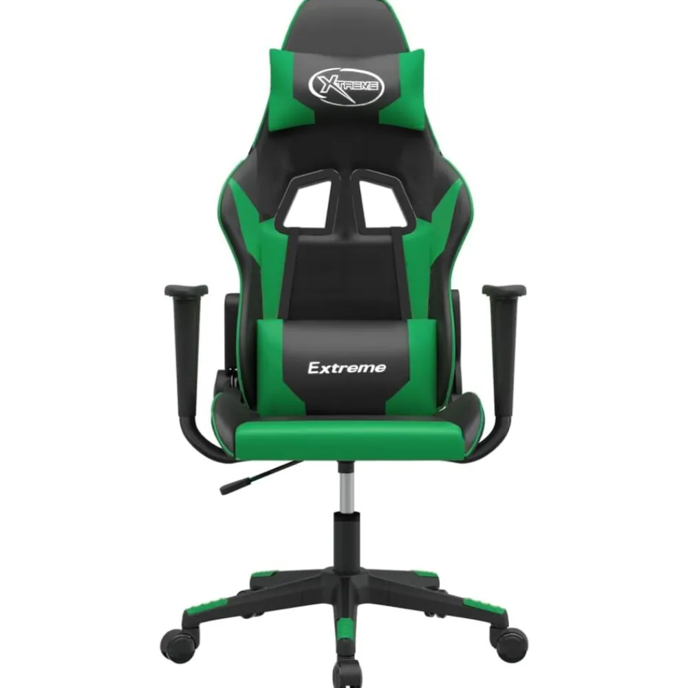 vidaXL Sillas-Silla gaming de masaje cuero sintético