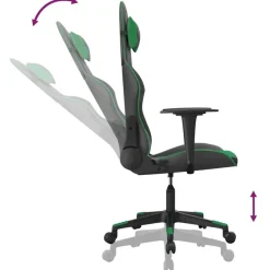 vidaXL Sillas-Silla gaming de masaje cuero sintético