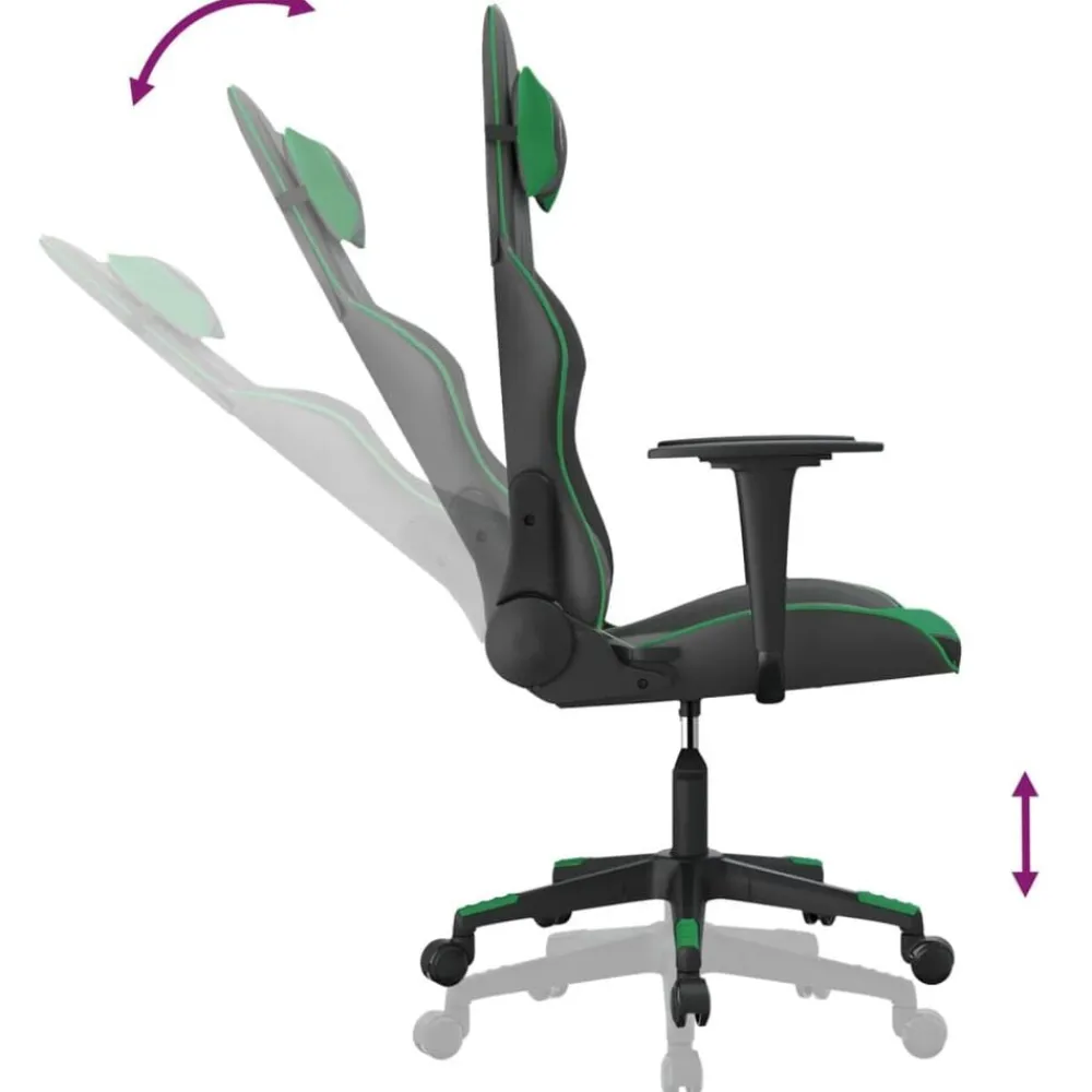 vidaXL Sillas-Silla gaming de masaje cuero sintético