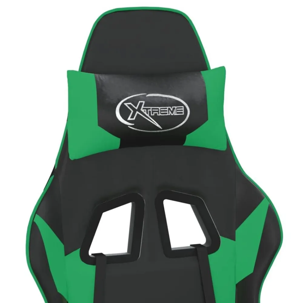 vidaXL Sillas-Silla gaming de masaje cuero sintético