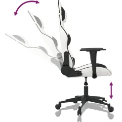 vidaXL Sillas-Silla gaming de masaje cuero sintético