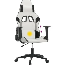 vidaXL Sillas-Silla gaming de masaje cuero sintético