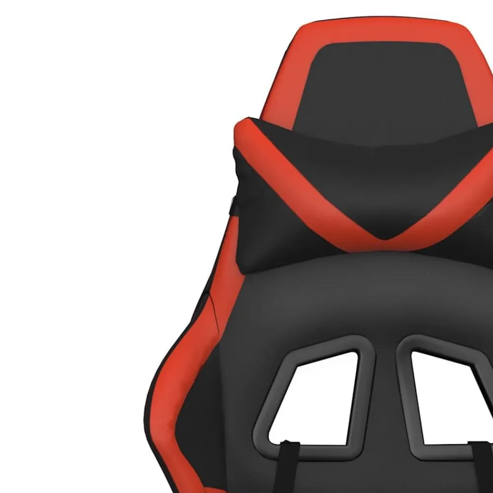 vidaXL Silla gaming de masaje y reposapiés cuero sintético negro rojo Negro y rojo Outlet