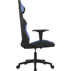 vidaXL Silla gaming de masaje tela negro y Azul