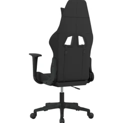vidaXL Silla gaming de masaje tela negro y Azul