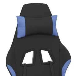 vidaXL Silla gaming de masaje tela negro y Azul
