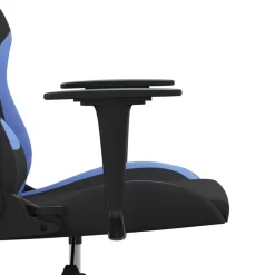 vidaXL Silla gaming de masaje tela negro y Azul