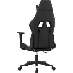 vidaXL Silla gaming de masaje cuero sintético Negro y blanco Hot