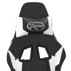 vidaXL Silla gaming de masaje cuero sintético Negro y blanco Hot