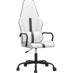 vidaXL Sillas-Silla gaming de masaje cuero sintético negro y