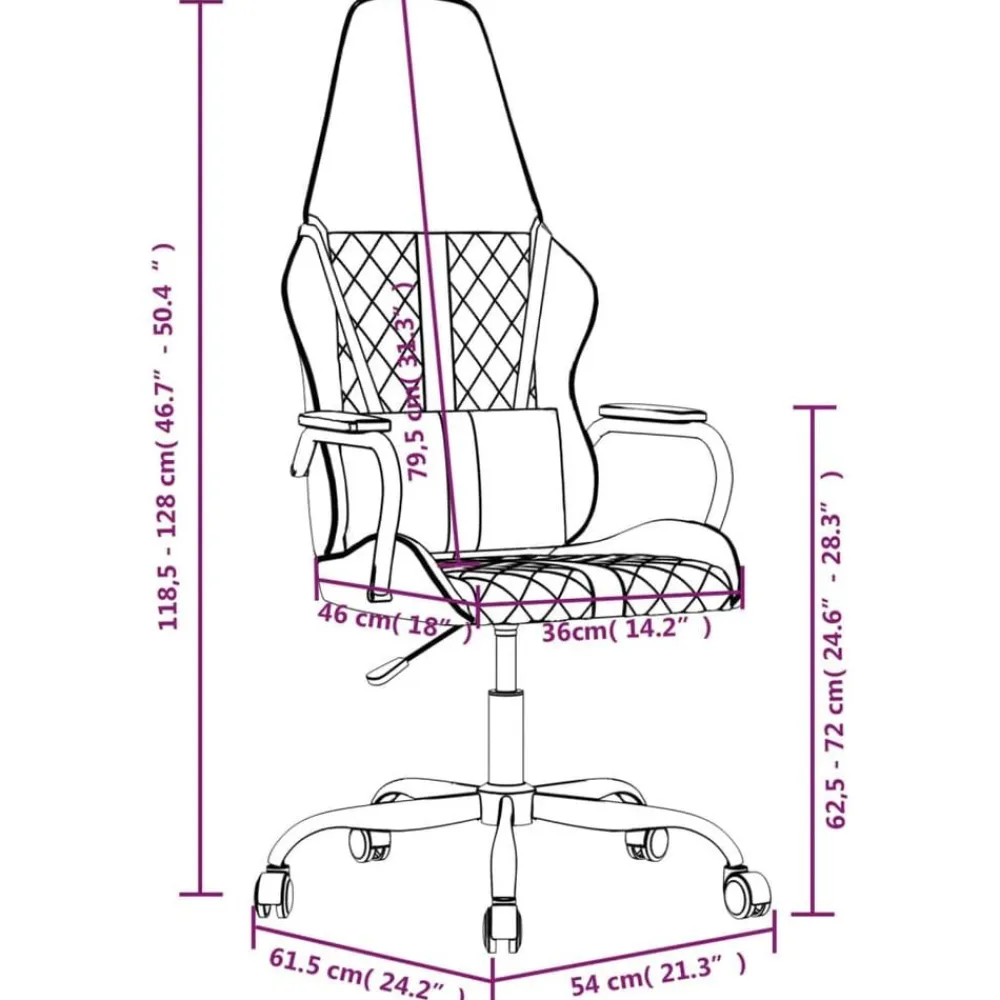 vidaXL Sillas-Silla gaming de masaje cuero sintético negro y