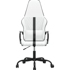 vidaXL Sillas-Silla gaming de masaje cuero sintético negro y
