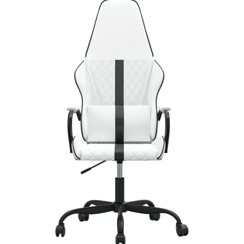 vidaXL Sillas-Silla gaming de masaje cuero sintético negro y
