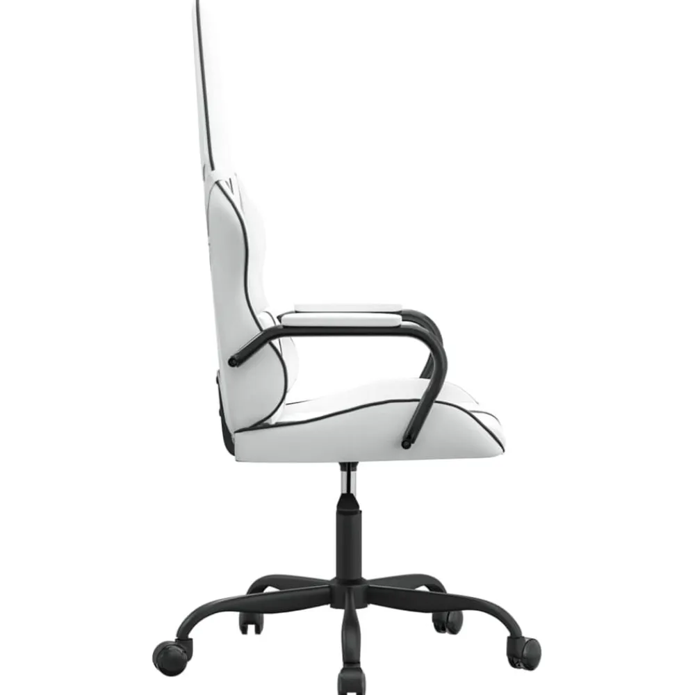 vidaXL Sillas-Silla gaming de masaje cuero sintético negro y