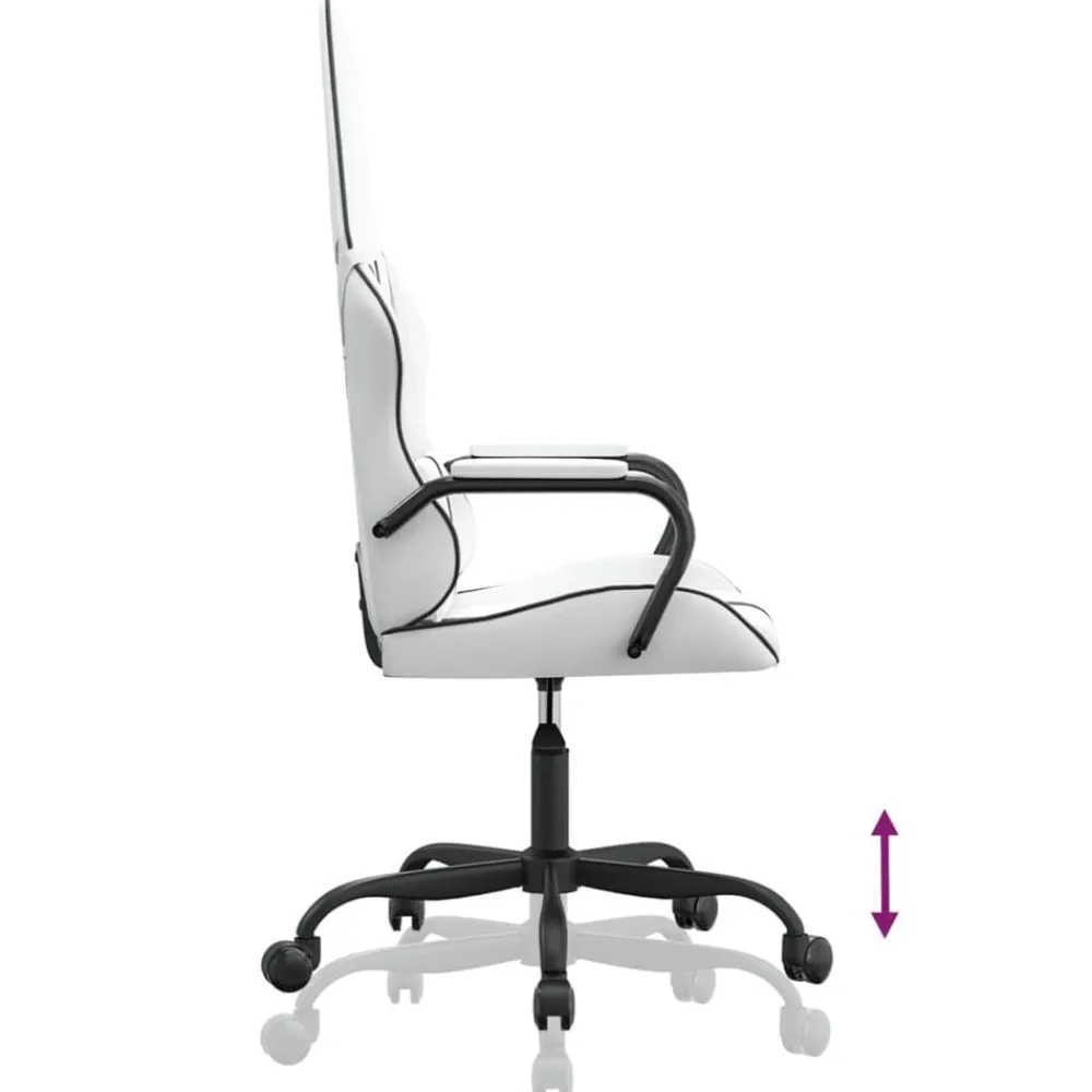 vidaXL Sillas-Silla gaming de masaje cuero sintético negro y