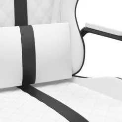 vidaXL Sillas-Silla gaming de masaje cuero sintético negro y