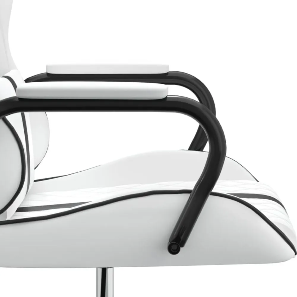 vidaXL Sillas-Silla gaming de masaje cuero sintético negro y