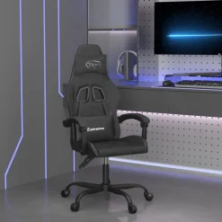 vidaXL Silla gaming giratoria cuero sintético Negro Hot