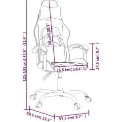 vidaXL Silla gaming giratoria cuero sintético Negro Hot