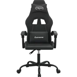 vidaXL Silla gaming giratoria cuero sintético Negro Hot