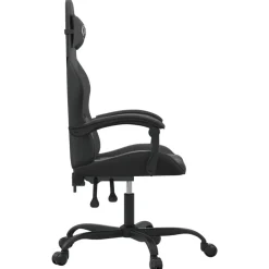 vidaXL Silla gaming giratoria cuero sintético Negro Hot
