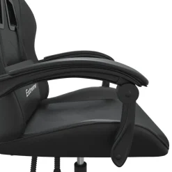 vidaXL Silla gaming giratoria cuero sintético Negro Hot