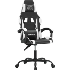 vidaXL Sillas-Silla gaming giratoria cuero sintético