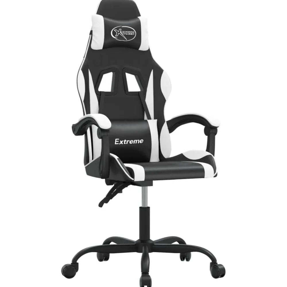vidaXL Sillas-Silla gaming giratoria cuero sintético