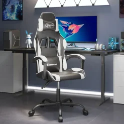 vidaXL Sillas-Silla gaming giratoria cuero sintético