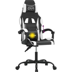 vidaXL Sillas-Silla gaming giratoria cuero sintético