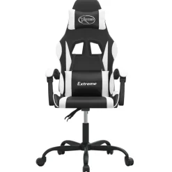 vidaXL Sillas-Silla gaming giratoria cuero sintético