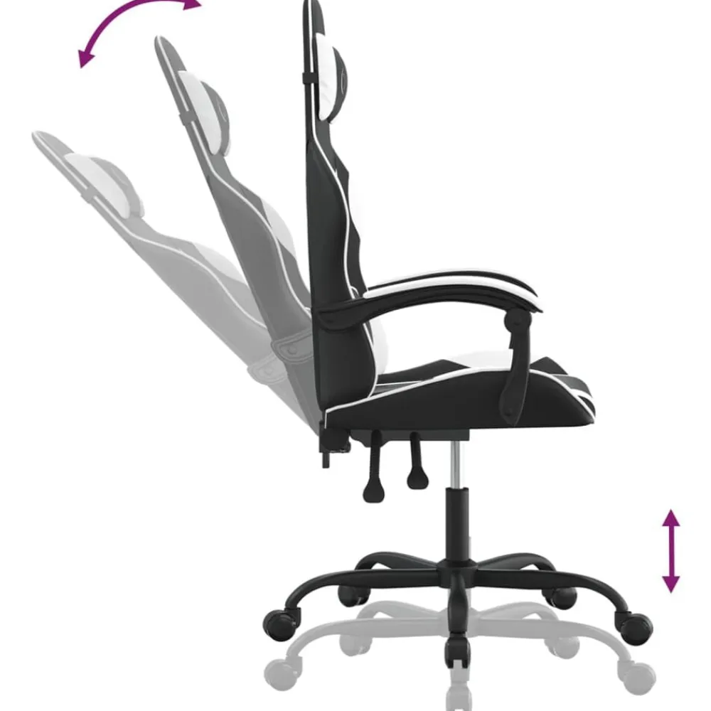vidaXL Sillas-Silla gaming giratoria cuero sintético