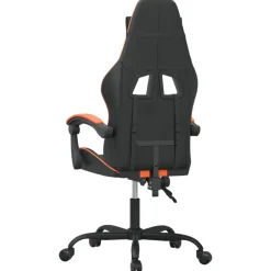 vidaXL Silla gaming giratoria cuero sintético Negro y naranja Hot