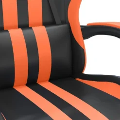 vidaXL Silla gaming giratoria cuero sintético Negro y naranja Hot