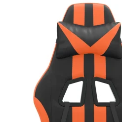 vidaXL Silla gaming giratoria cuero sintético Negro y naranja Hot