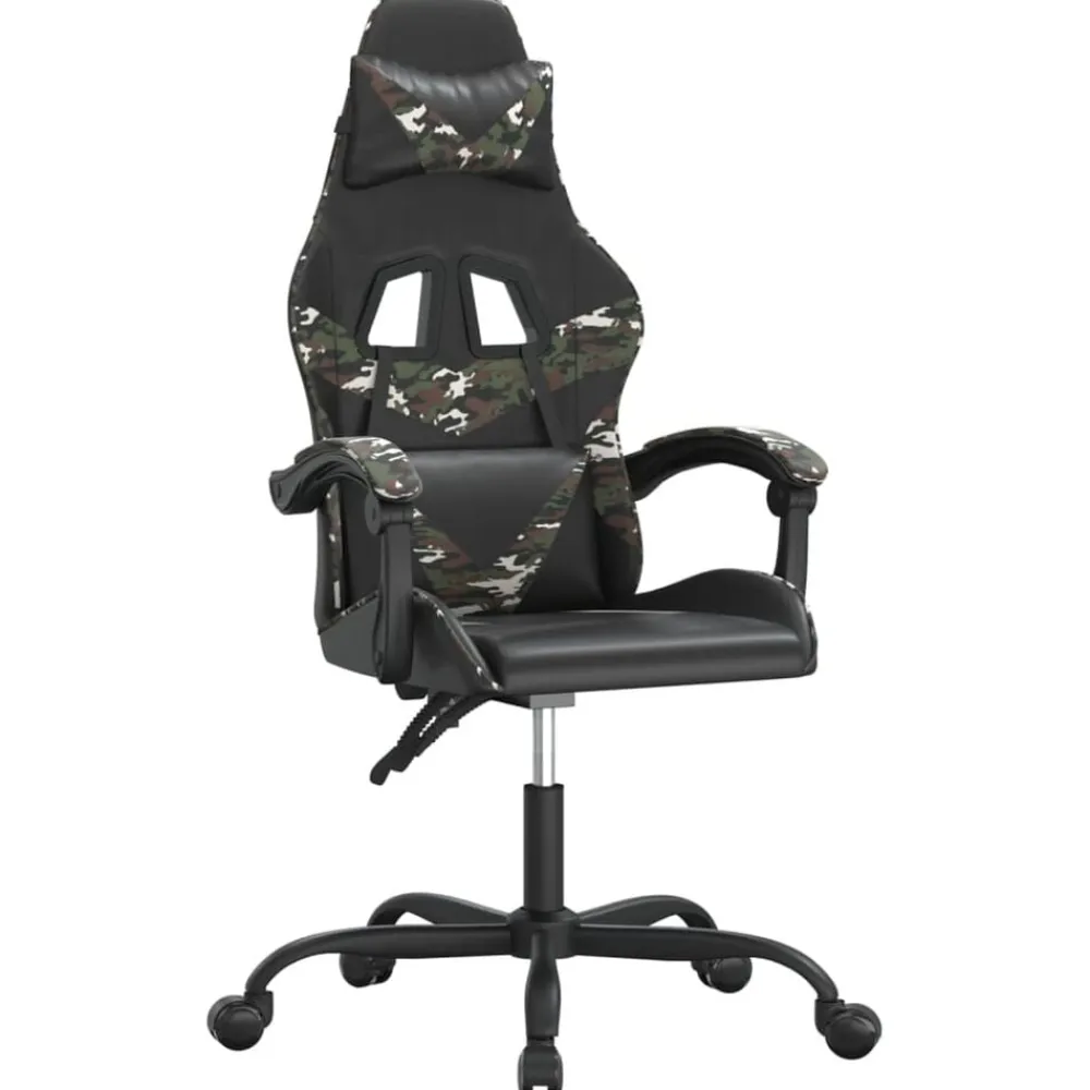 vidaXL Sillas-Silla gaming giratoria cuero sintético